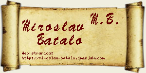 Miroslav Batalo vizit kartica
